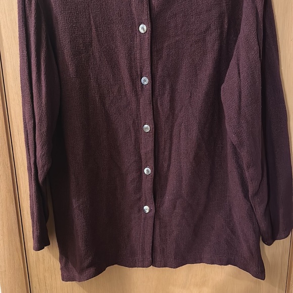 Cut Loose Women’s Lagenlook Button Down Sweater Rayon Flax Burgundy Small Med - Picture 3 of 10